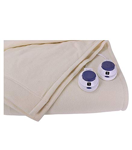 SoftHeat by Perfect Fit Luxury Fleece Electric Heated Blanket with Safe & Warm Low-Voltage Technology (Twin, Slate Blue, Model LVBT-H2-043)