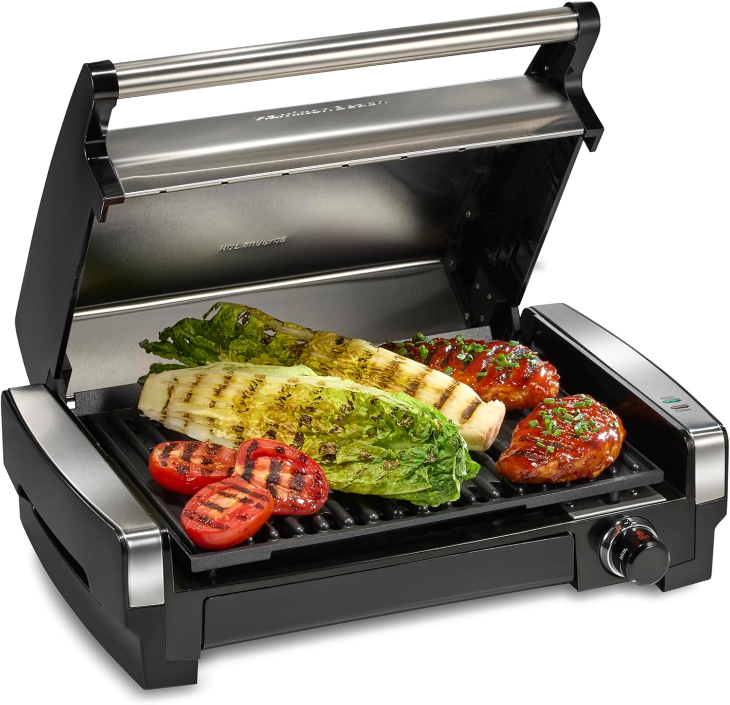 Hamilton Beach Electric Indoor Searing Grill (25360), stainless steel