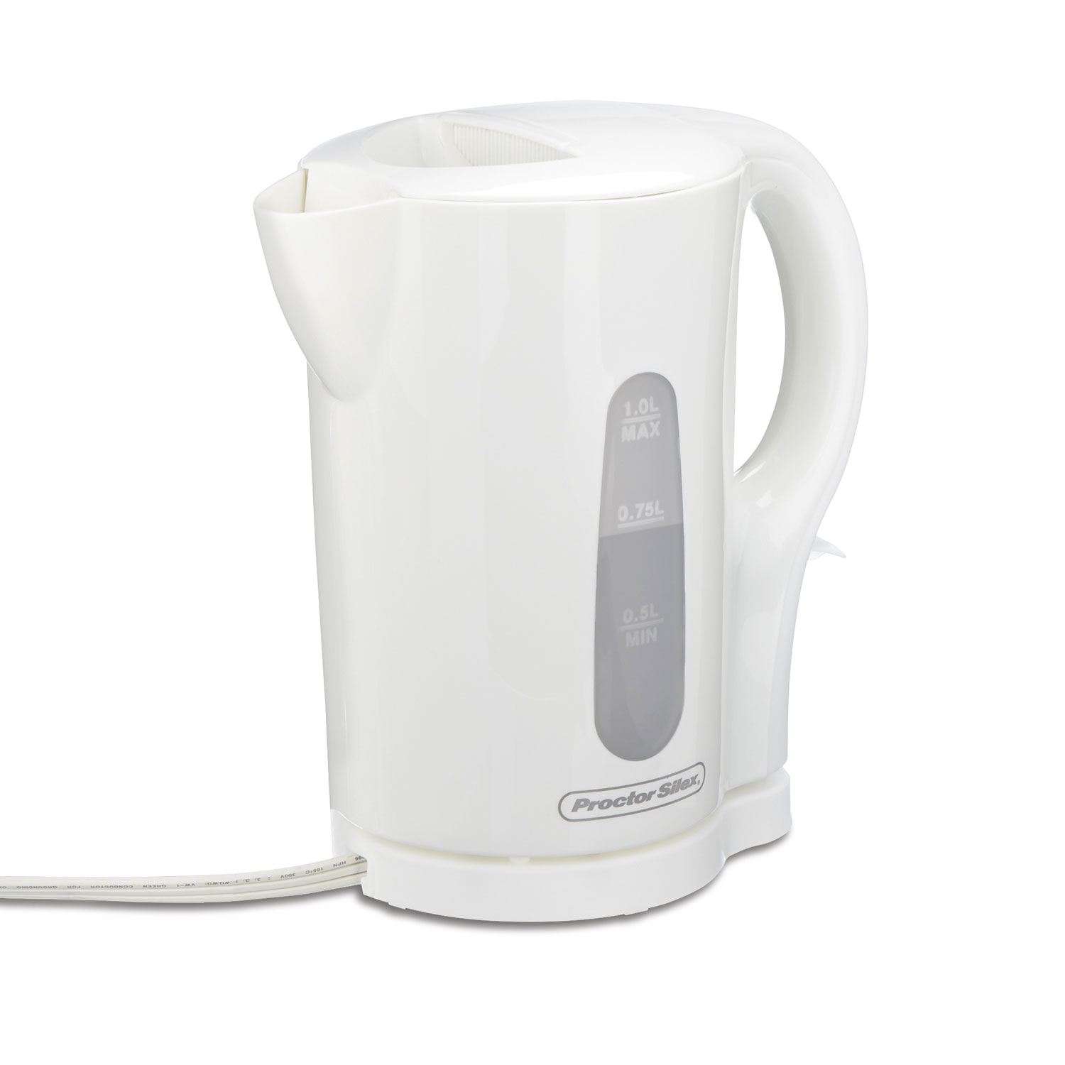 Proctor Silex 41005 1-Liter Electric Kettle, White