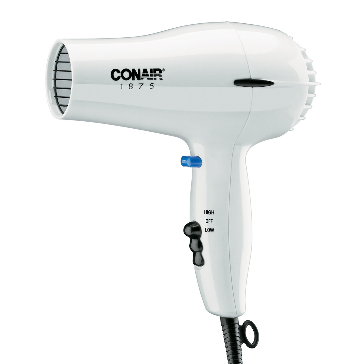Conair 1875W Mid-Size Hair Dryer, white